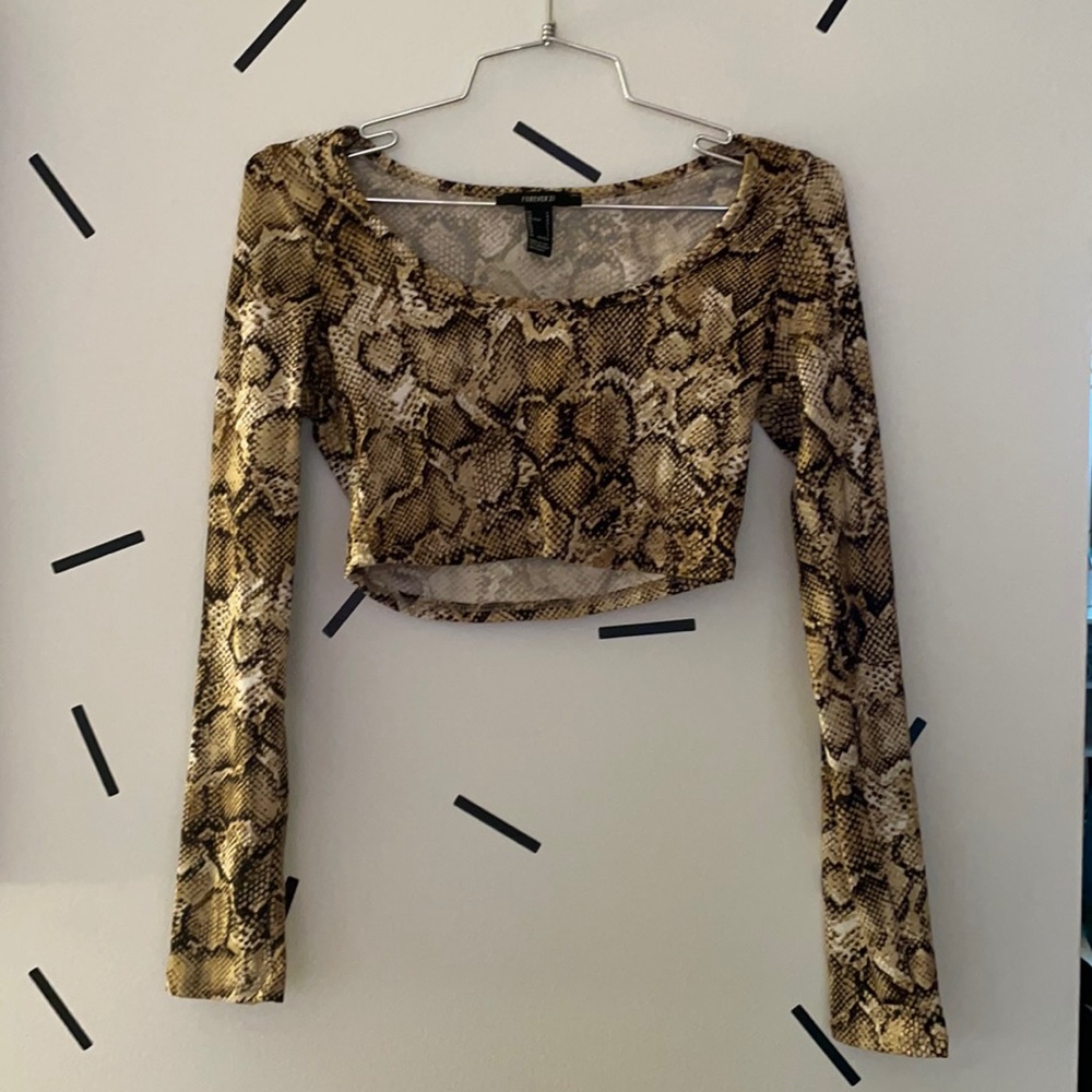 New Forever 21 Snakeskin Crop Top